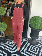 Women's Ripped Overalls Jumpsuit