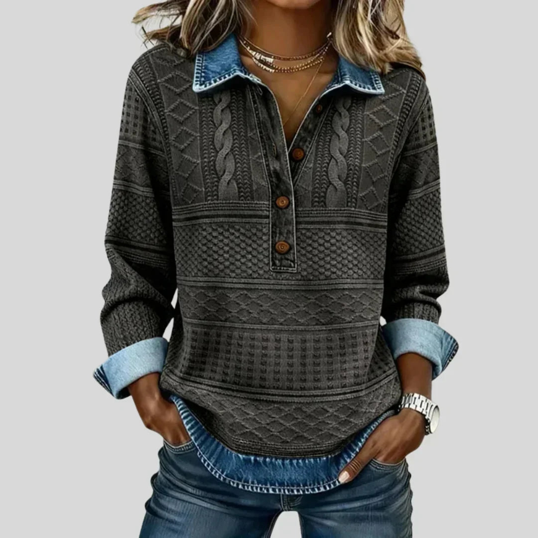 Azalea | Cable-Knit Collared Sweater