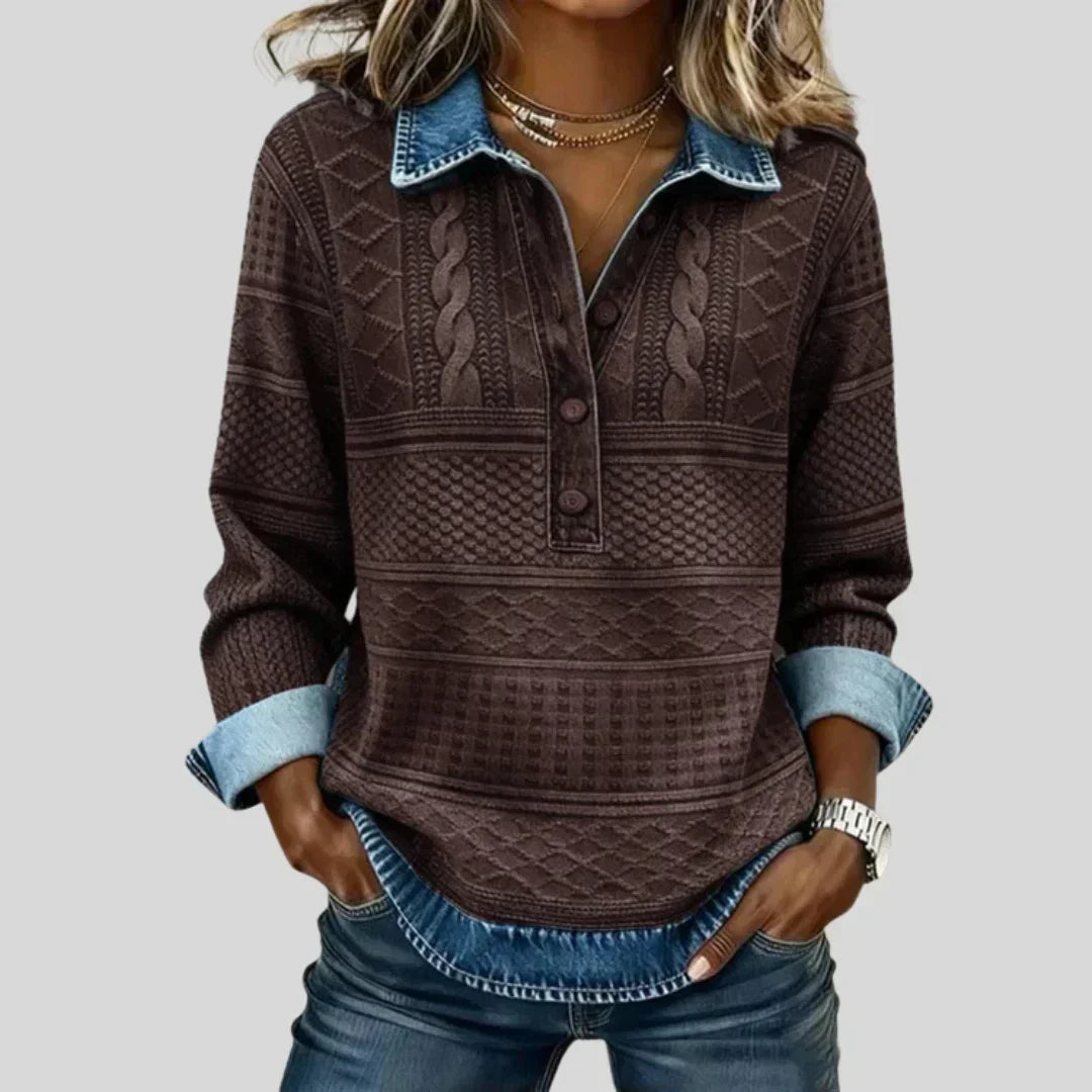 Azalea | Cable-Knit Collared Sweater