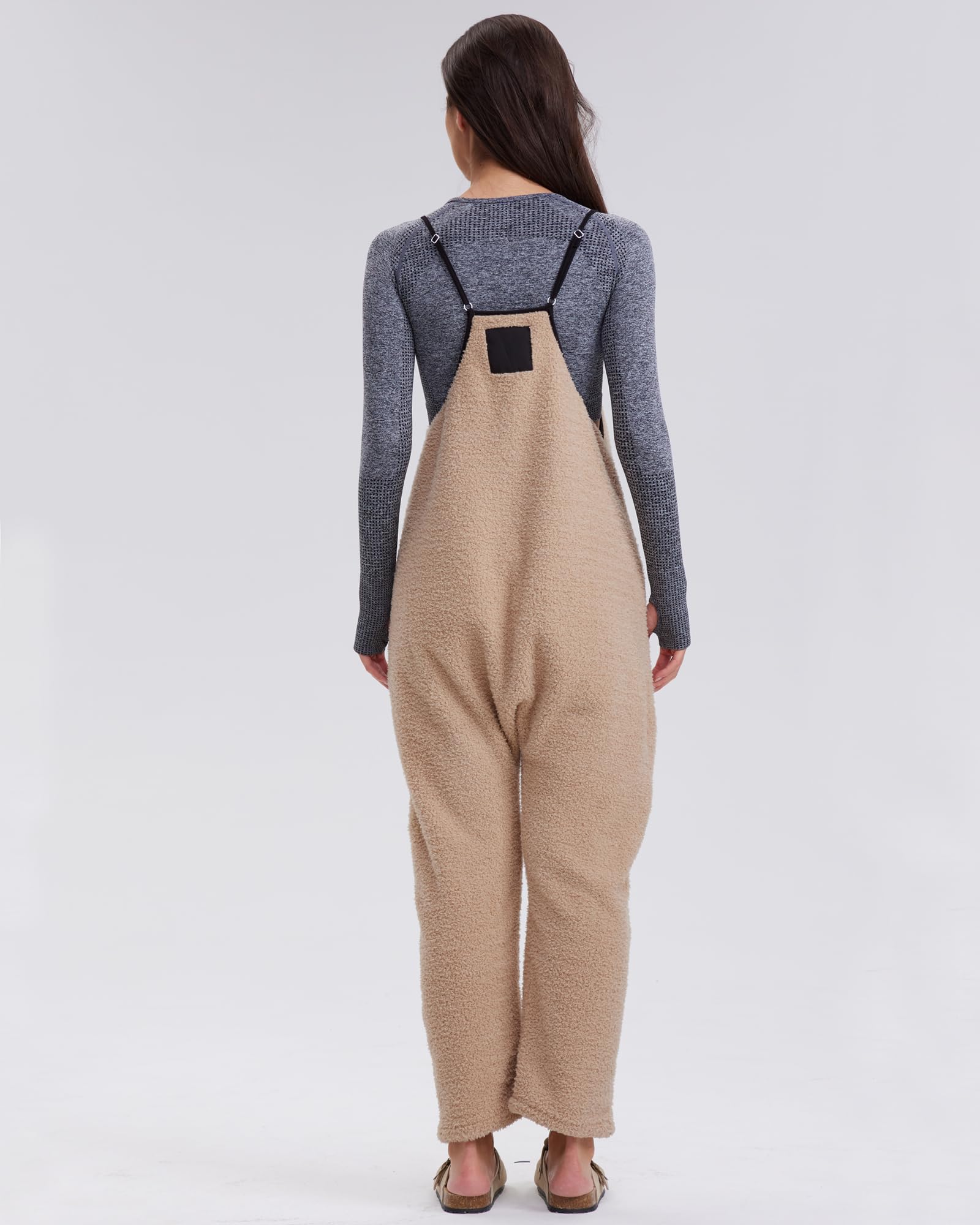 Women's Adjustable Strap Fleece Jumpsuit