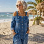 Sophia | Off Shoulder Denim Jumpsuit