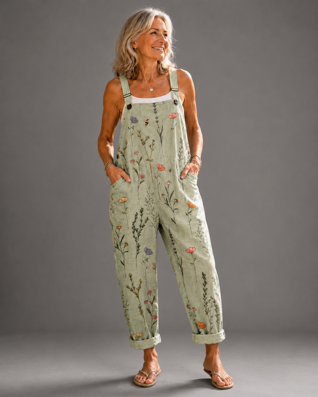 Comfortable Printed Overalls