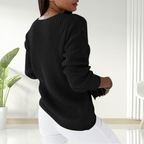 Oriana | Textured V-Neck Knit Sweater