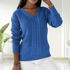 Oriana | Textured V-Neck Knit Sweater
